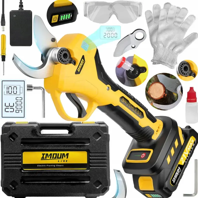 Секатор акумуляторний садовий ножиці для гілок 36v набір 2x акумулятора - Зображення 2