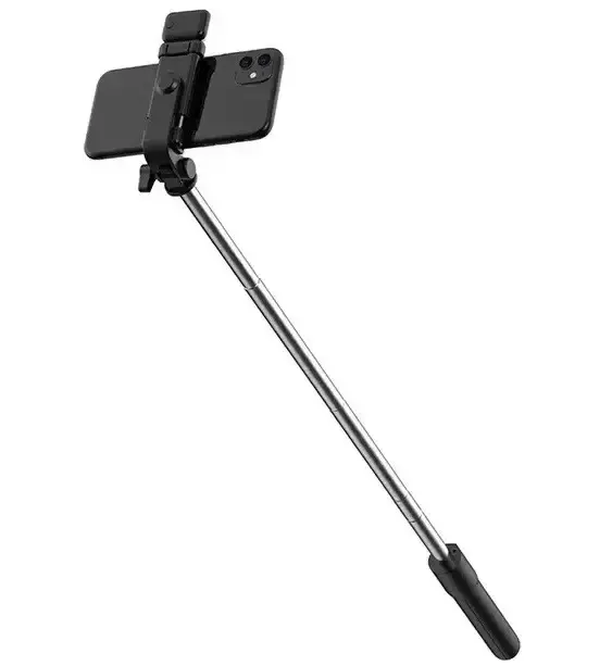 Селф палиця, штатив-монопод для телефону з Bluetooth пультом та LED світлом Selfie Stick DF-01S AND 5222 (чорний) - Зображення 5