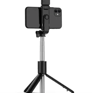 Селф палиця, штатив-монопод для телефону з Bluetooth пультом та LED світлом Selfie Stick DF-01S AND 5222 (чорний)