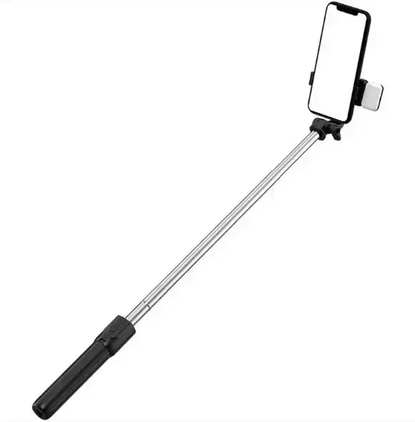 Селф палиця, штатив-монопод для телефону з Bluetooth пультом та LED світлом Selfie Stick DF-01S AND 5222 (чорний) - Зображення 8