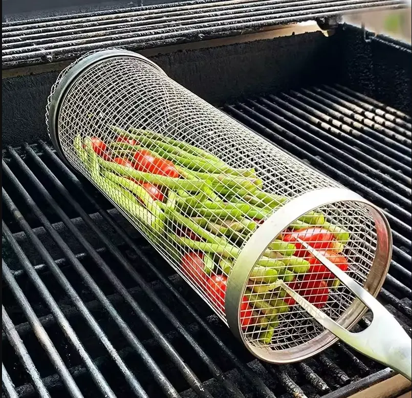 Сітка-гриль для овочів GRIL без ручки, метал + щітка - Зображення 2
