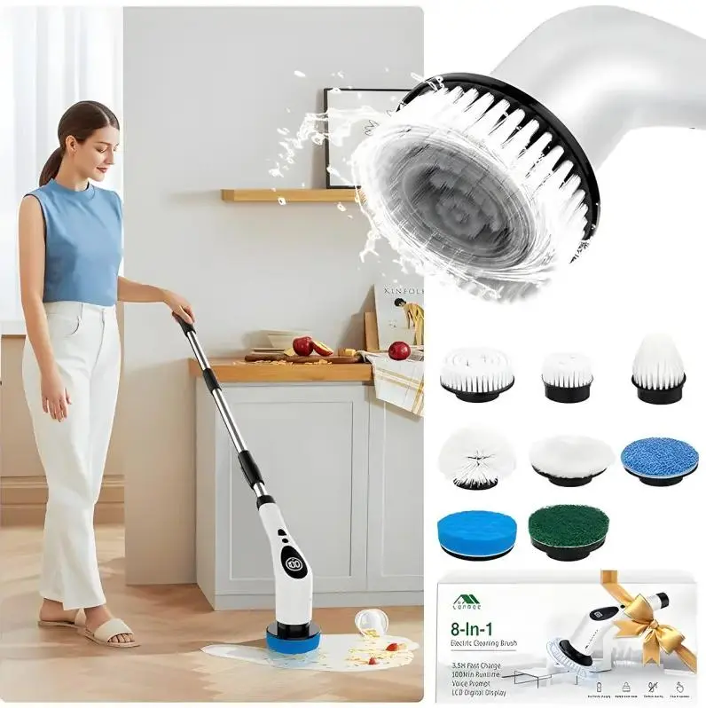 Щітка електрична 8 насадок,360 градусів Cleaning brush AND 1-33 - Зображення 3