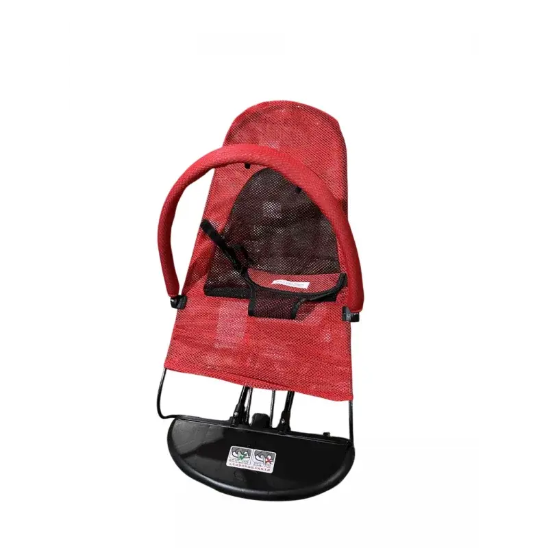 Шезлонг-гойдалка для новонароджених з ременями безпеки LullaRock Red - Зображення 2