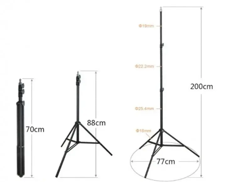 Штатив-стійка-тренога для кільцевої лампи, телефону та камери 200см - Зображення 7
