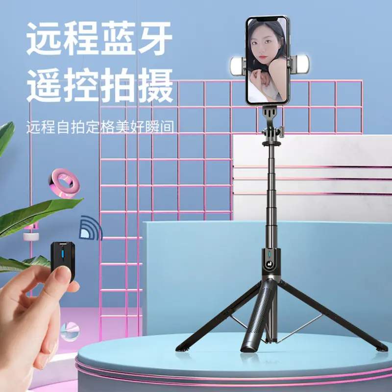 Штатив-трипод для телефону 1.77м з Bluetooth пультом та підсвічуванням P100 / Селф палка-штатив - Зображення 5