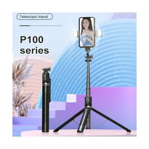 Штатив-трипод для телефону 1.77м з Bluetooth пультом та підсвічуванням P100 / Селф палка-штатив