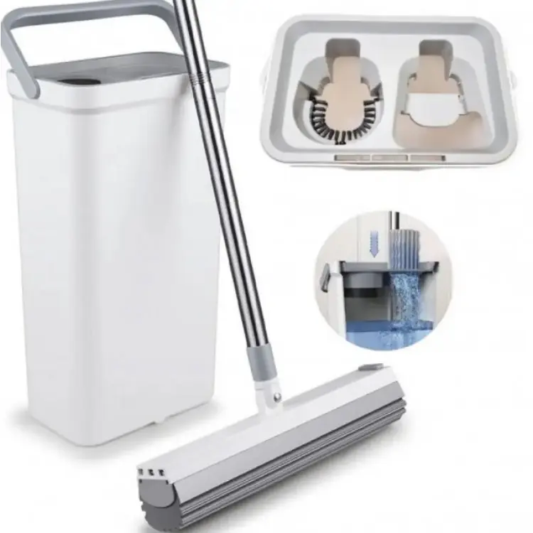 Швабра з відром та автоматичним віджимом MOP MD-01 / Швабра ледарка для прибирання та миття підлог - Зображення 2
