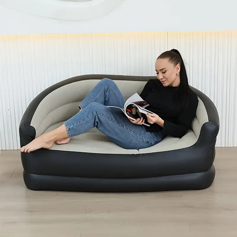 Складаний диван для відпочинку, Портативне ліжко з підлокітниками ПВХ матеріал XL-1134 - Зображення 2