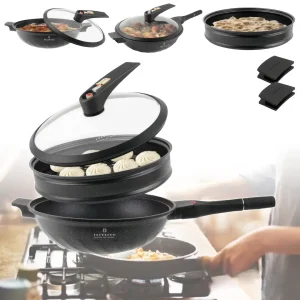 Сковорода алюмінієва 3 в 1 на 32 см з антипригарним покриттям EDENBERG EB-12112 Вок-сотейник-пароварка