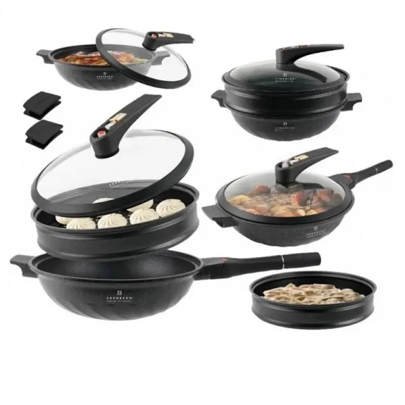 Сковорода алюмінієва 3 в 1 на 32 см з антипригарним покриттям EDENBERG EB-12112 Вок-сотейник-пароварка - Зображення 5