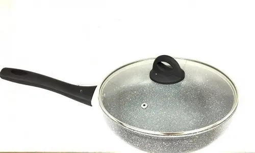 Сковорідка алюмінієва Benson BN-493 із кришкою 28см мармурове покриття - Зображення 2