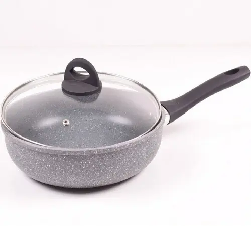 Сковорода Benson BN-494 24см, h-6,3см, глибока мармурова антипригарна покриття - Зображення 2