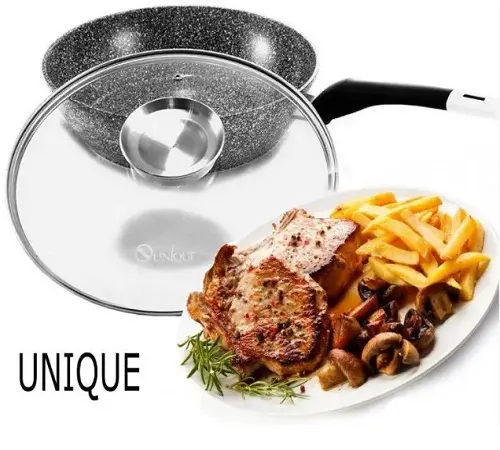 Сковорода глибока з кришкою UNIQUE UN-5171 24 см - Зображення 3