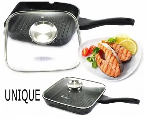 Сковорода-гриль Unique UN-4011 із кришкою 24 см - Зображення 2