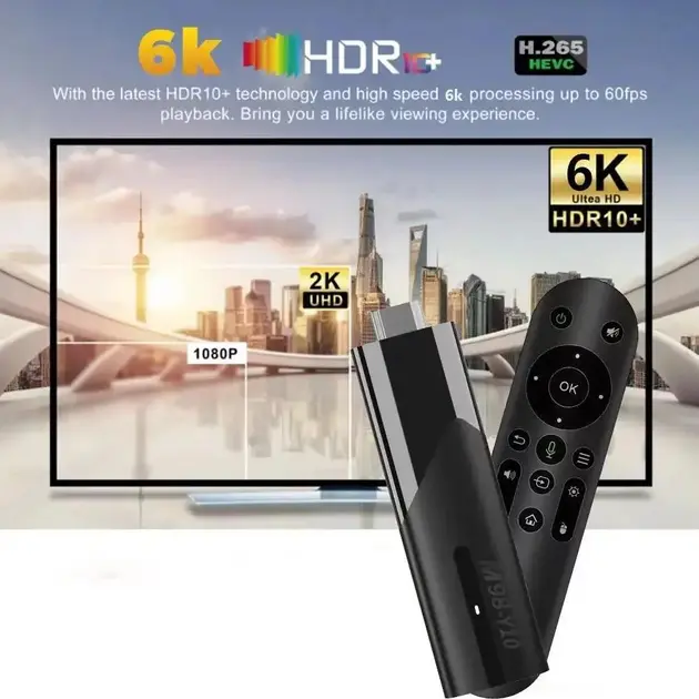 Смарт ТВ приставка LEMFO M98-Y10 2/16 Гб Smart TV Stick Android 13 (ATV) з голосовим пультом - Зображення 4