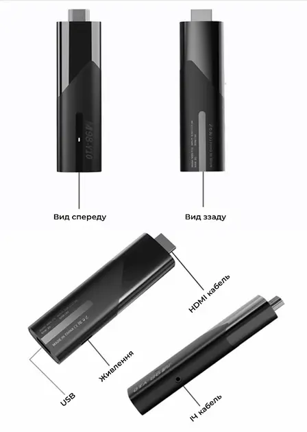 Смарт ТВ приставка LEMFO M98-Y10 2/16 Гб Smart TV Stick Android 13 (ATV) з голосовим пультом - Зображення 5