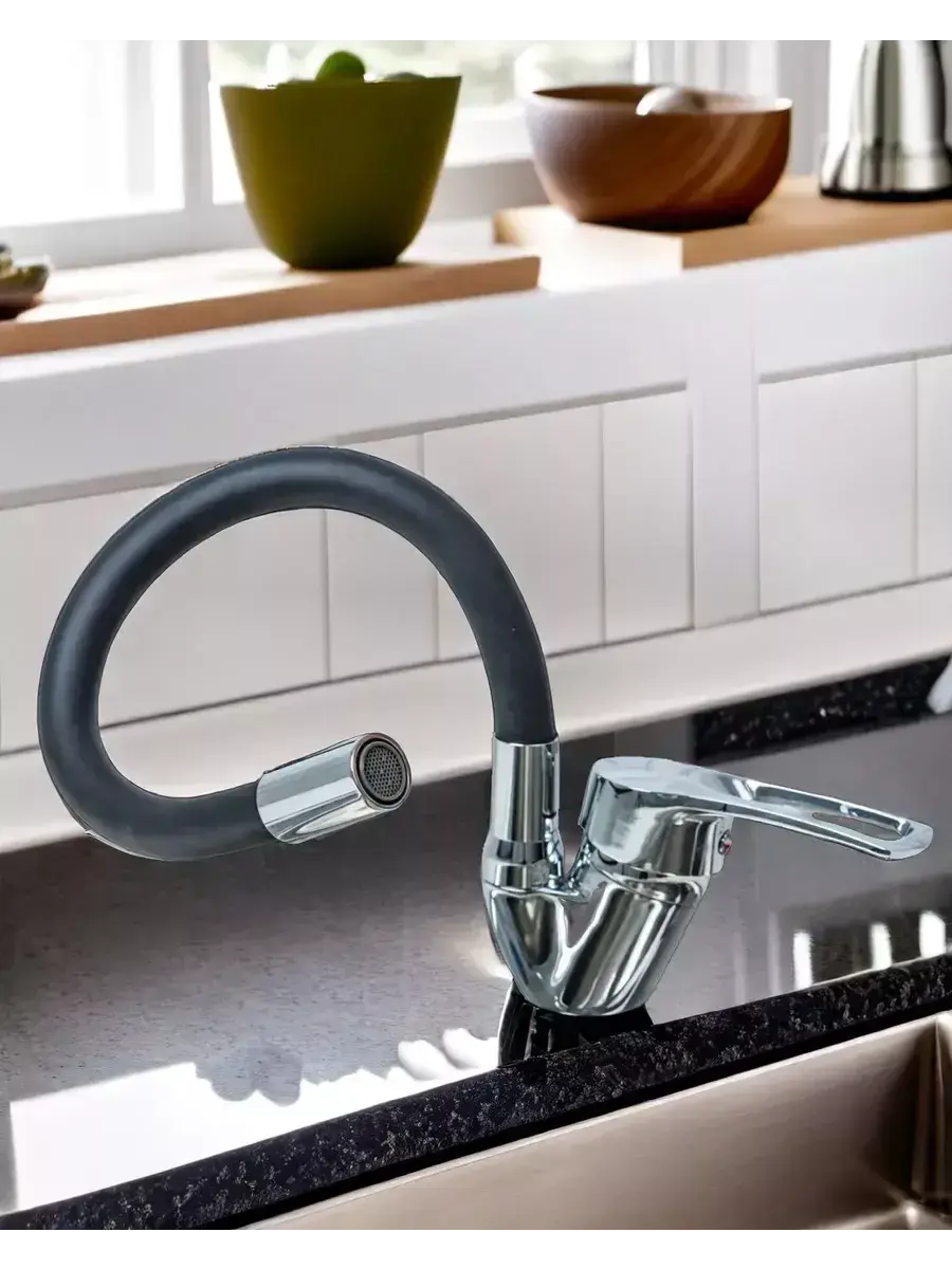 Змішувач гнучким краном 47 см для ванної та кухні Water tap HA-181 - Зображення 2