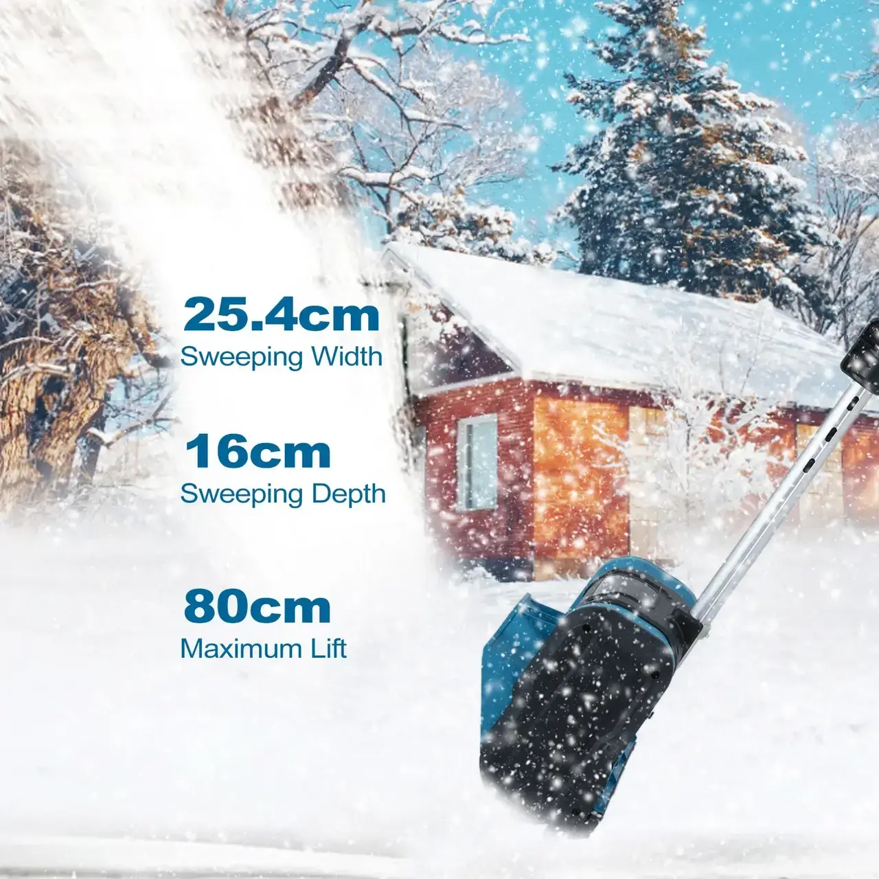 Снігоприбирач акумуляторний на 2 АКБ складаний Krafftec 36V 6Ah - Зображення 5