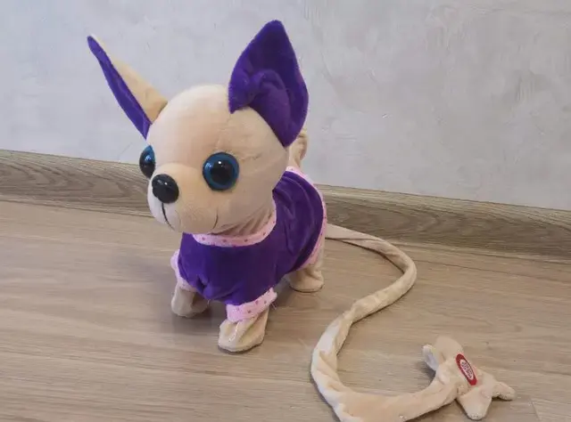 Собака інтерактивна на повідку М'яка іграшка | Дитяча іграшка щеня - Зображення 2