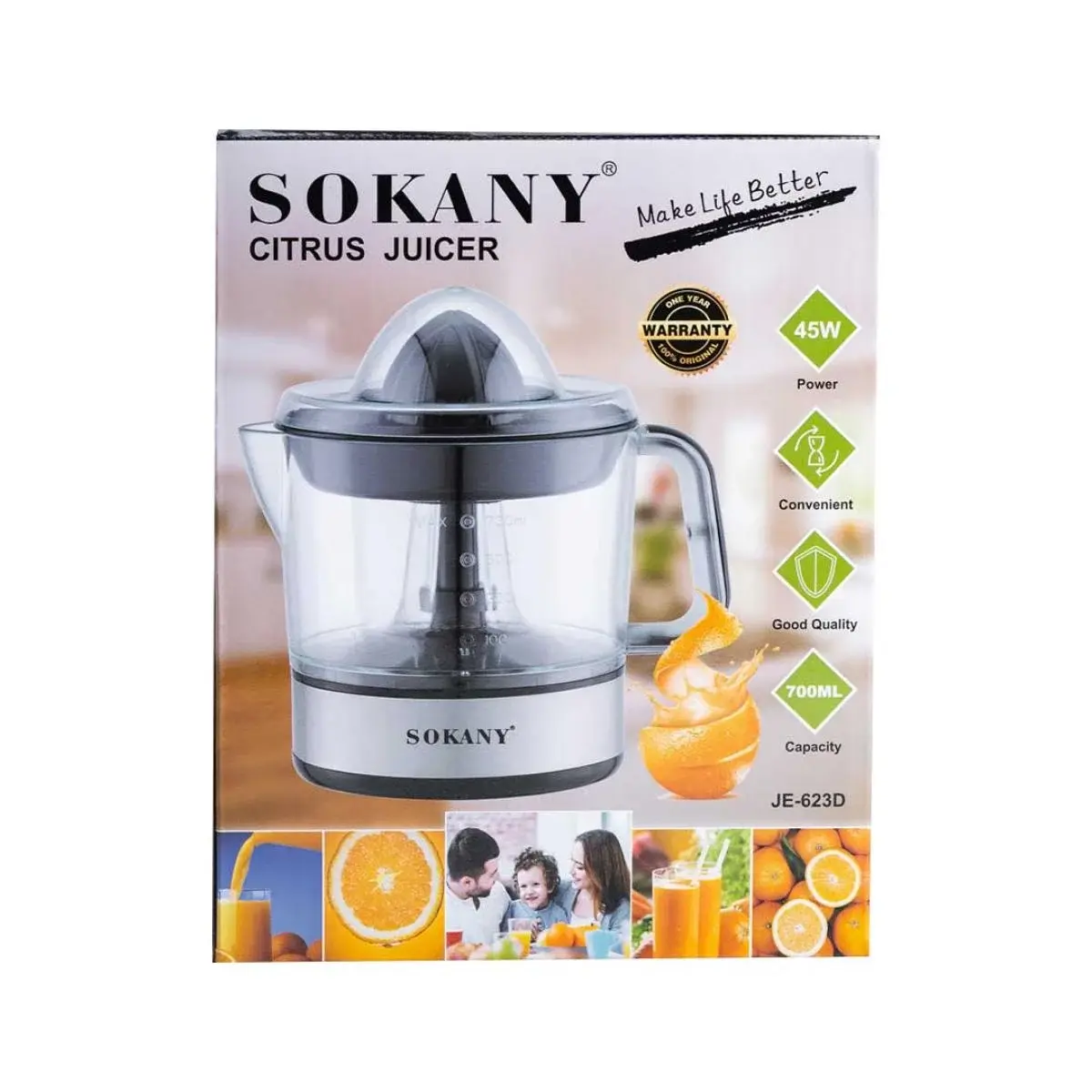 Соковитискач для цитрусових електричний Sokany JE-623D на 700 мл - Зображення 2