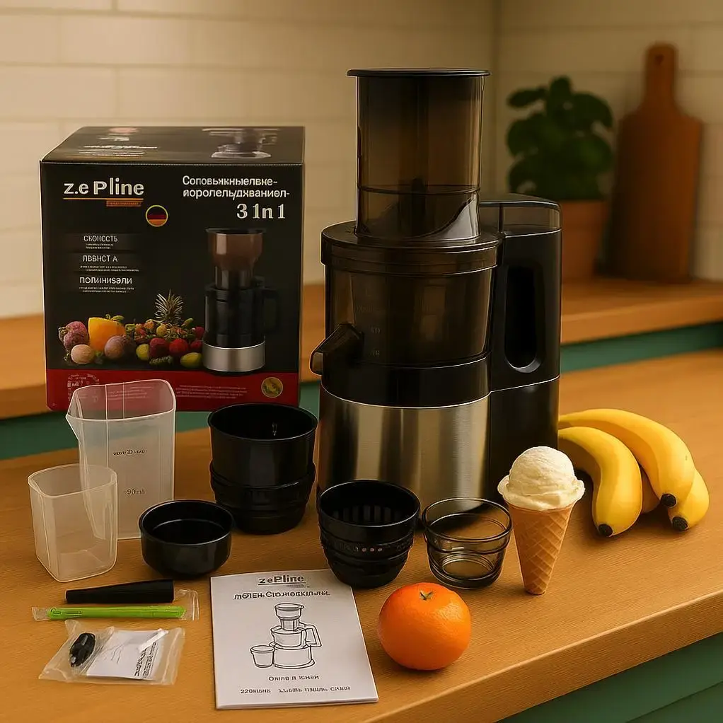 Соковитискач-морожениця 3в1 Zepline ZP-6058 3000 Вт з нержавіючої сталі - Зображення 3