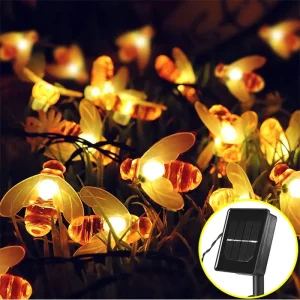 Сонячна гірлянда “Бджілки” 30 ламп 4,5 м, теплий-білий