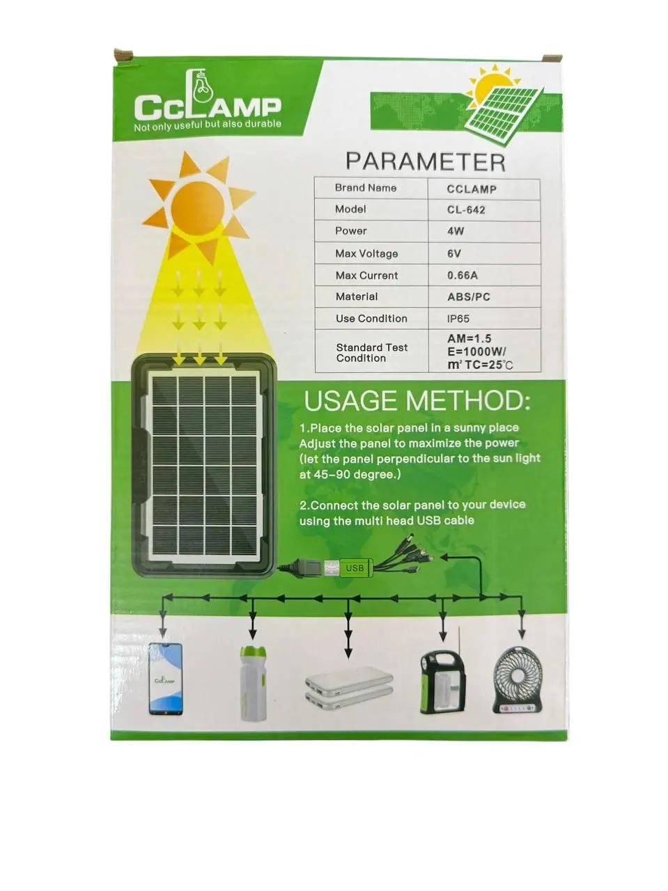 Сонячна панель батарея 4W CL-642 - Зображення 2