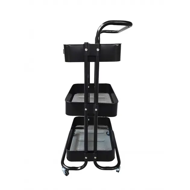 Стелаж етажерка з полицями на колесах ZM-1670 чорний - Зображення 2