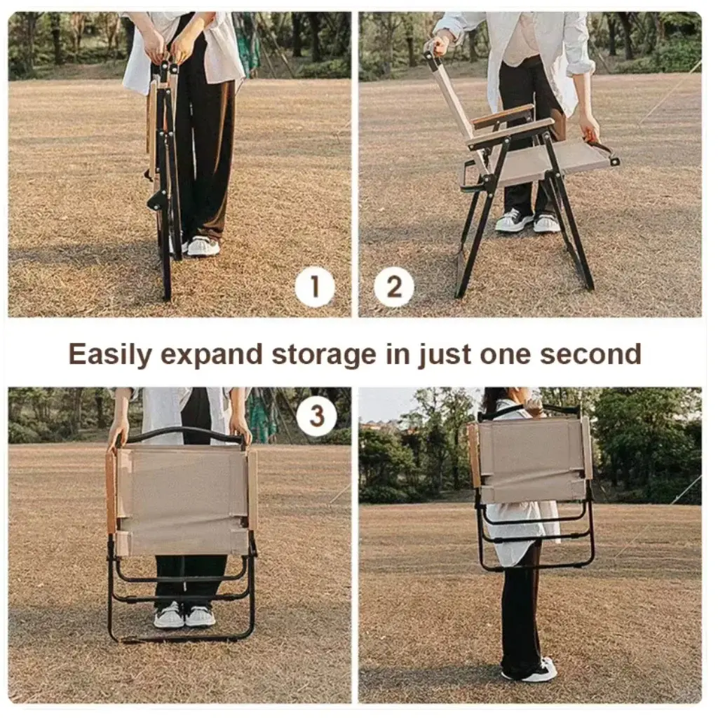 Стілець STD-05 складаний, метал+тканина В760*Ш500*Д510мм бежевий - Зображення 5