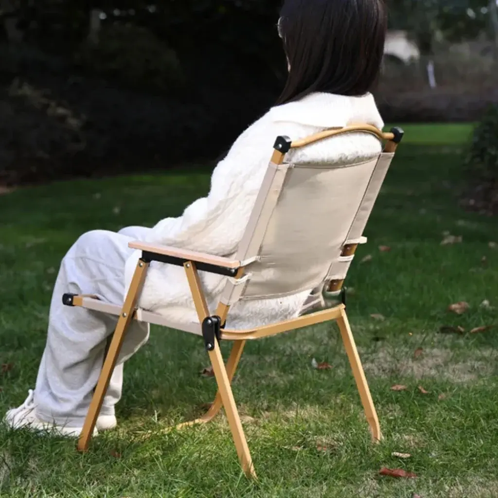 Стілець STD-05 складаний, метал+тканина В760*Ш500*Д510мм бежевий - Зображення 3