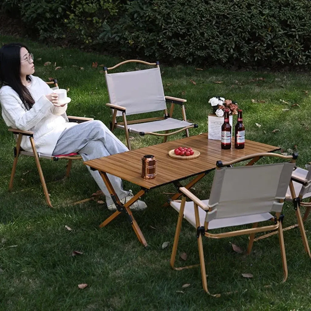 Стілець STD-05 складаний, метал+тканина В760*Ш500*Д510мм бежевий - Зображення 8