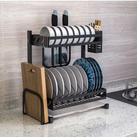 Органайзер-полиця для посуду 2 яруси настільна сушарка MJ-4014 - Зображення 2