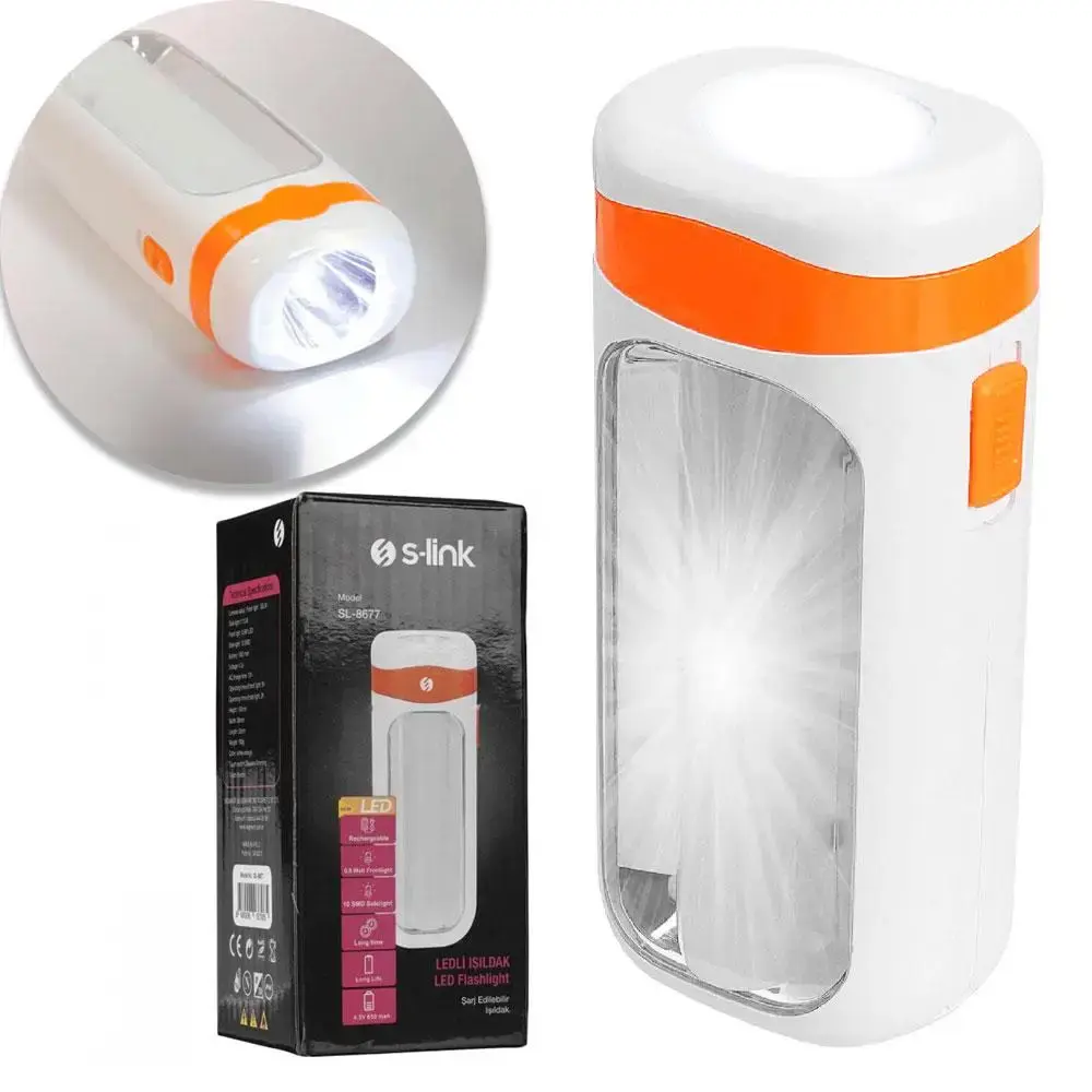 Стильний ліхтар-лампа 2в1 акумуляторний 1200mAh, з бічним світлом, FA-7677 / Потужний переносний ліхтарик - Зображення 3