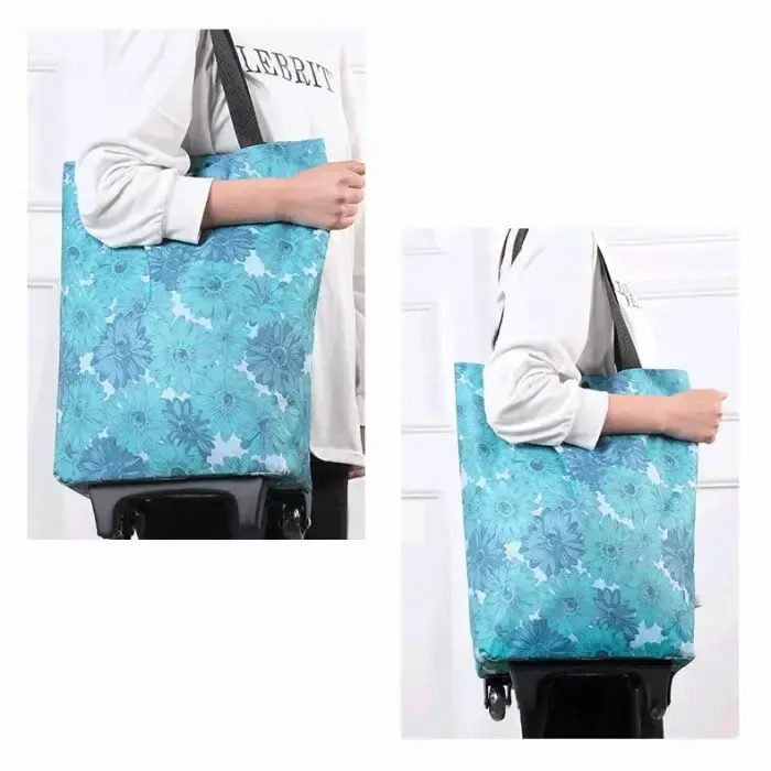 Сумка на колесах для покупок з висувною ручкою LY-16 Сумка господарська Велика - Зображення 4