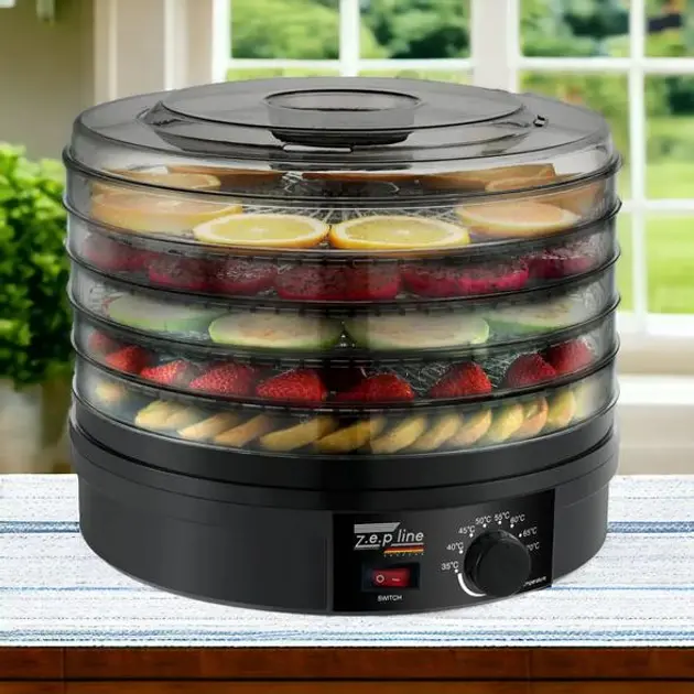 Сушарка для овочів та фруктів Zepline ZP-029 сушарка дегідрататор 800 Вт Чорна - Зображення 4