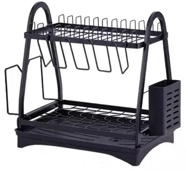 Сушарка для посуду Edenberg настільна 2 яруси 50х30х38 чорна (EB-17982) - Зображення 2