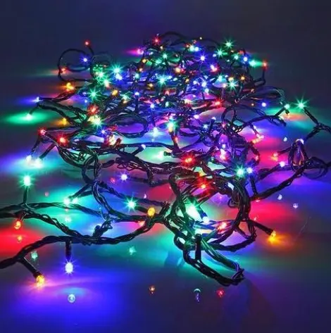 Світлодіодна Гірлянда нитка 101 led RGB різнокольорова (чорний провід) 9 м - Зображення 2