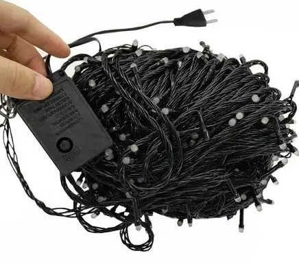 Світлодіодна Гірлянда нитка 201 led RGB різнокольорова (чорний провід) - Зображення 5