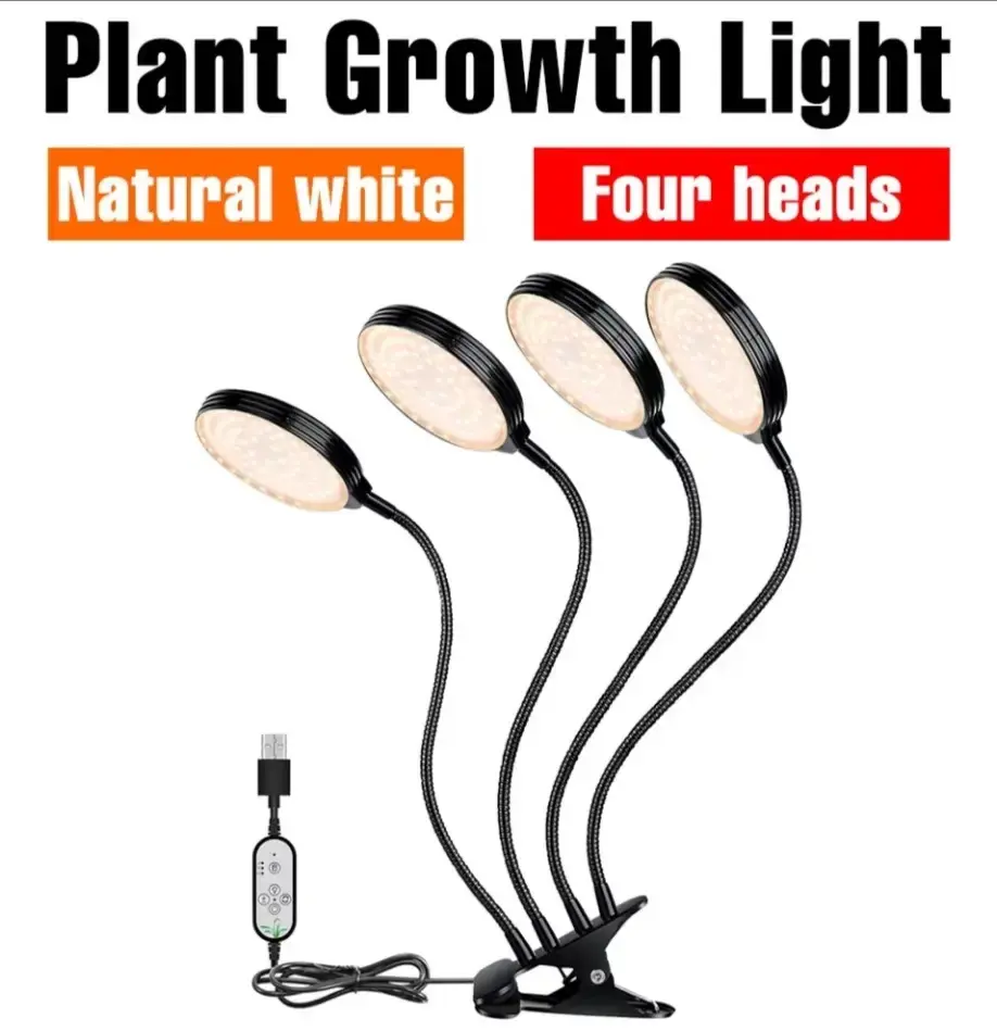 Світлодіодна фітолампа для рослин Suntech на 4 головки повний спектр з таймером та гнучким кронштейном - Зображення 3