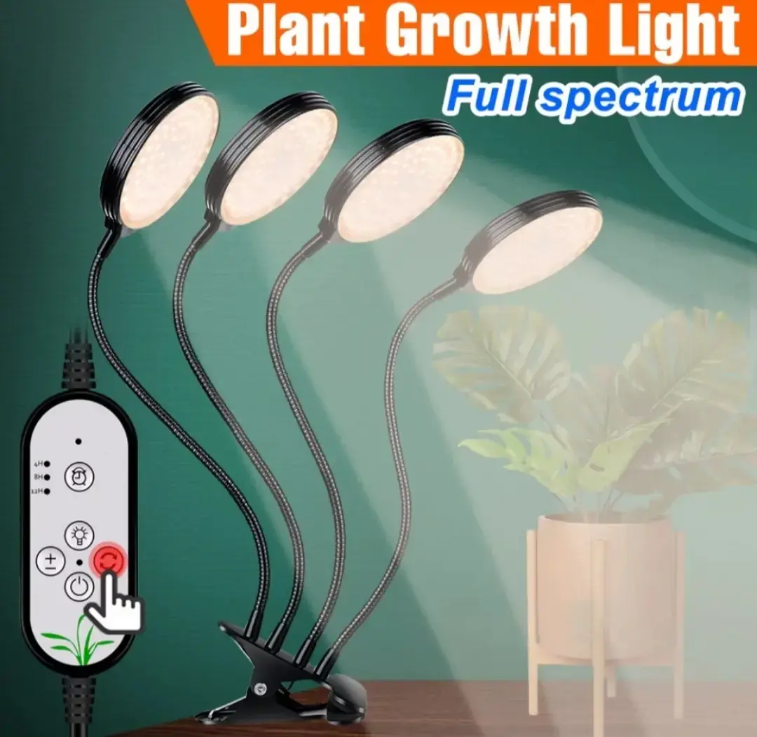 Світлодіодна фітолампа для рослин Suntech на 4 головки повний спектр з таймером та гнучким кронштейном - Зображення 4