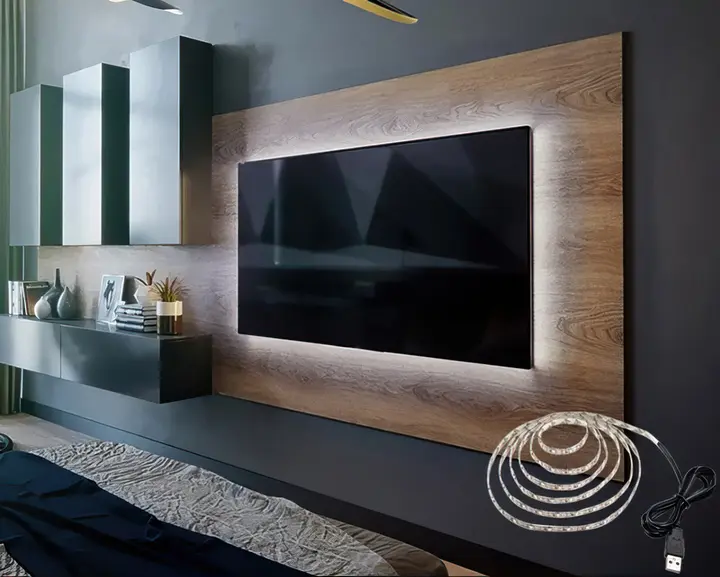 Світлодіодна LED SMD 3528 стрічка 5 вольт для повербанка USB світильник від Power Bank 5 м - Зображення 5