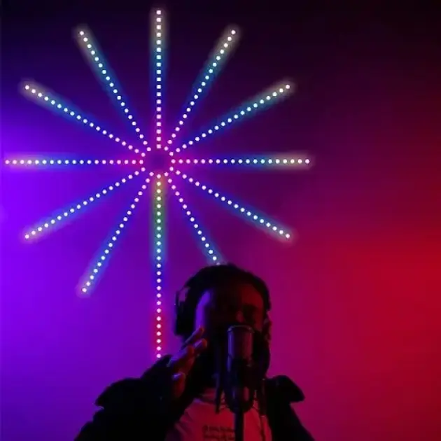 Світлодіодна RGB стрічка Феєрверк з пультом та Bluetooth від USB, 5V 213 LED - Зображення 4