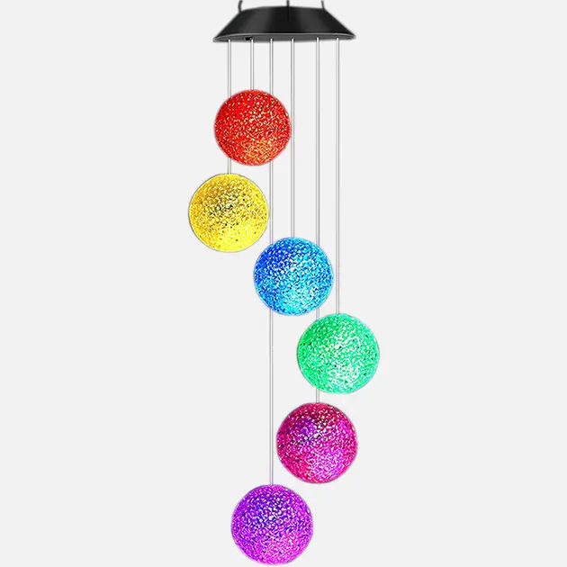 Світлодіодна вулична гірлянда WHISKET, на сонячній батареї, RGB, кришталеві кулі, 6 см - Зображення 8