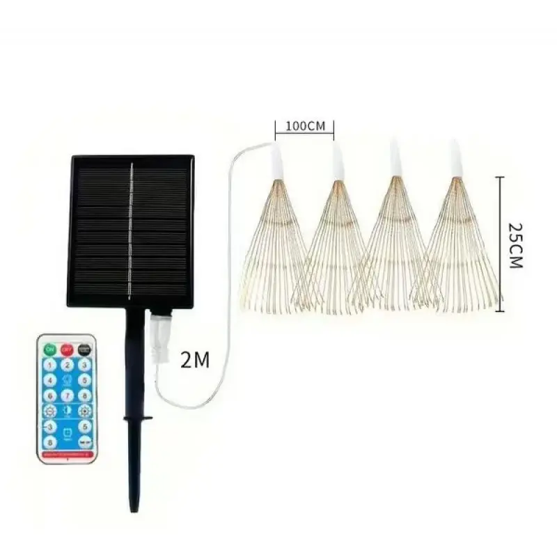 Світлодіодні кульові лампи Solar Starburst, світлодіодні вогні з дистанційним керуванням, 8 режимами Теплий білий - Зображення 5