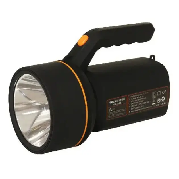 Світлодіодний ліхтарик на акумуляторі Gold Silver GS-2670 з бічною панеллю, функція павербанк USB - Зображення 2