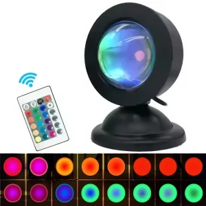 Світлодіодний світильник проекційний 16 режимів свічення HA-119 USB Світильник з ефектом заходу сонця