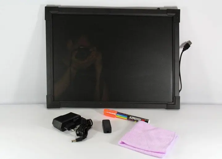 Борд, що світиться. LED дошка FLUORECENT BOARD 50*70 з фломастером та серветкою - Зображення 5