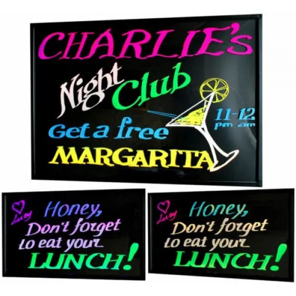 Борд, що світиться. LED дошка FLUORECENT BOARD 50*70 з фломастером та серветкою - Зображення 3