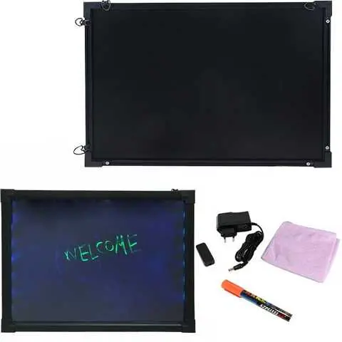 Борд, що світиться. LED дошка FLUORECENT BOARD 60*80 з фломастером та серветкою - Зображення 2