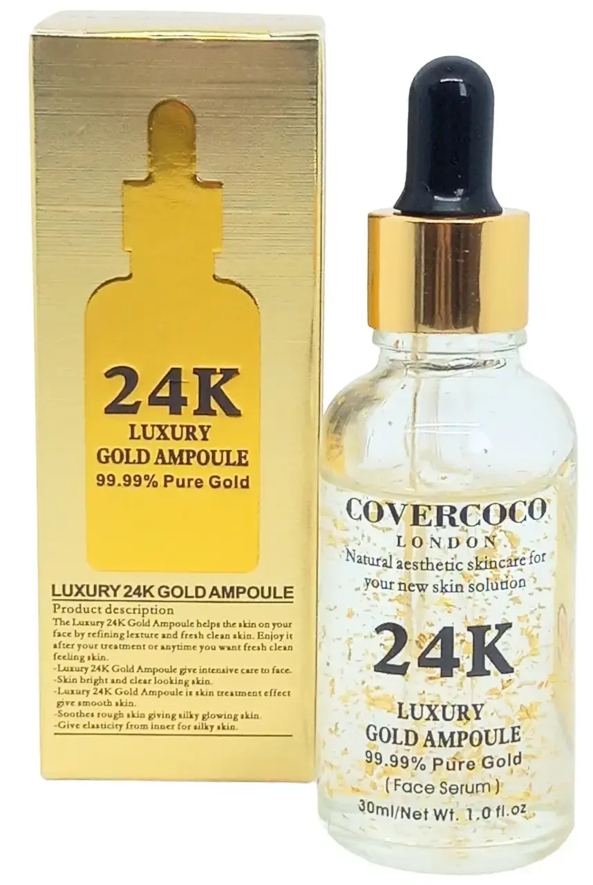 Сироватка антивікова для шкіри обличчя з частинками золота з ефектом відбілювання зволожувальна - Зображення 2